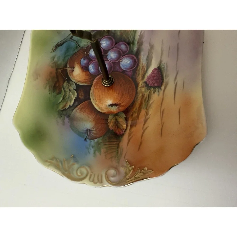 Fruit Tray Candy Dish Trinket Serving Stem Handle Appetizer Nut‎ Vintage Gold